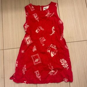 Paper Denim & Cloth Red Printed Sleeveless Dress